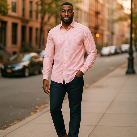 Peter Millar Button Down Shirt Twill Sport Performance Pink $198 Retail - Picture 2 of 7